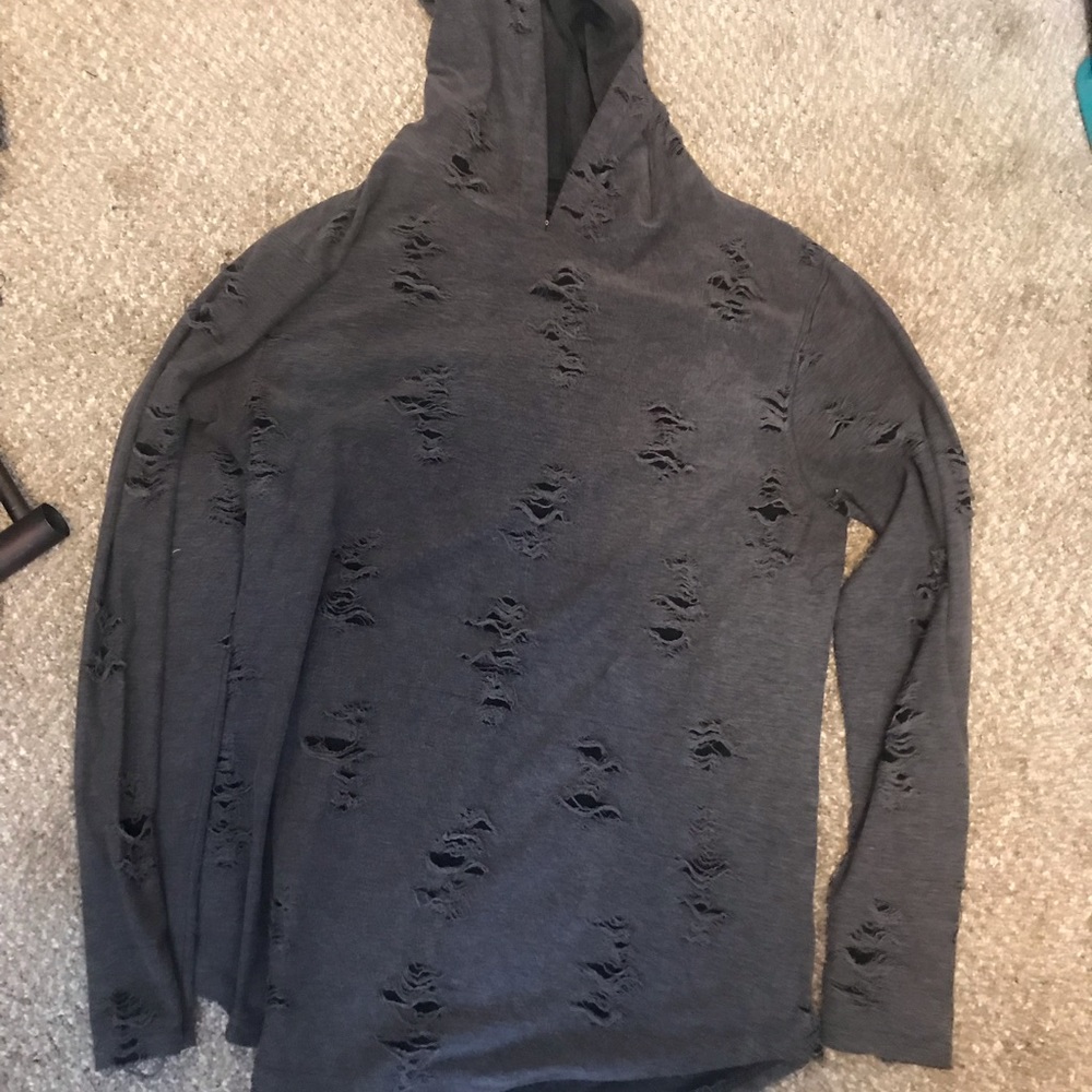 Carbon sweatshirt distressed